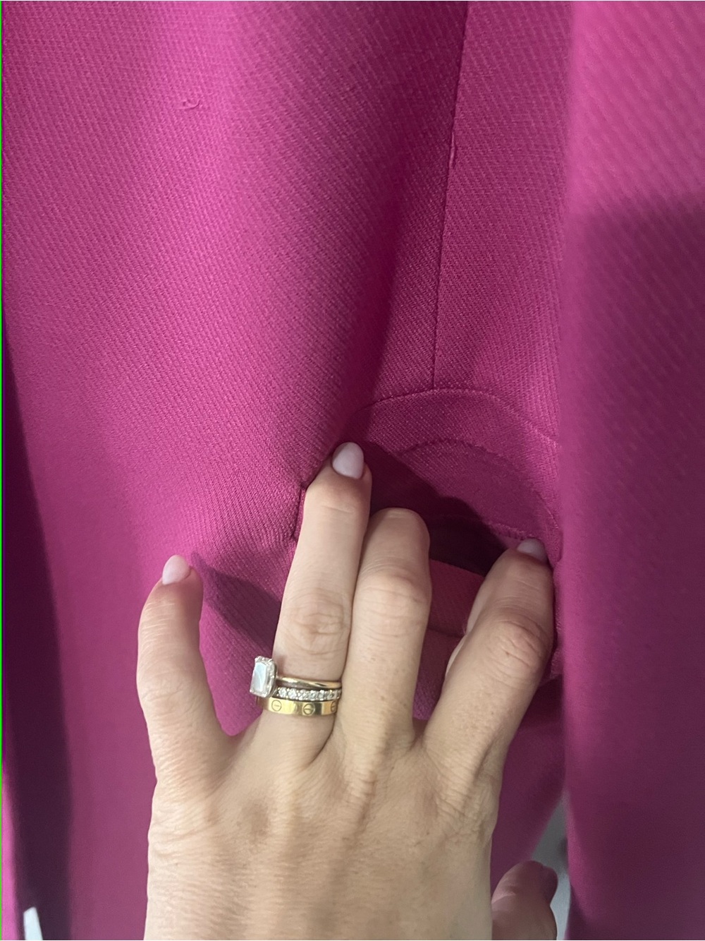 RW& CO. Tailored Single-Button Fuchsia Blazer Pea Coat Jacket - Picture 6 of 8